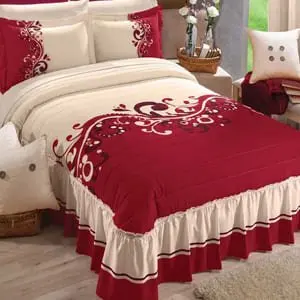 Colcha roja y blanca